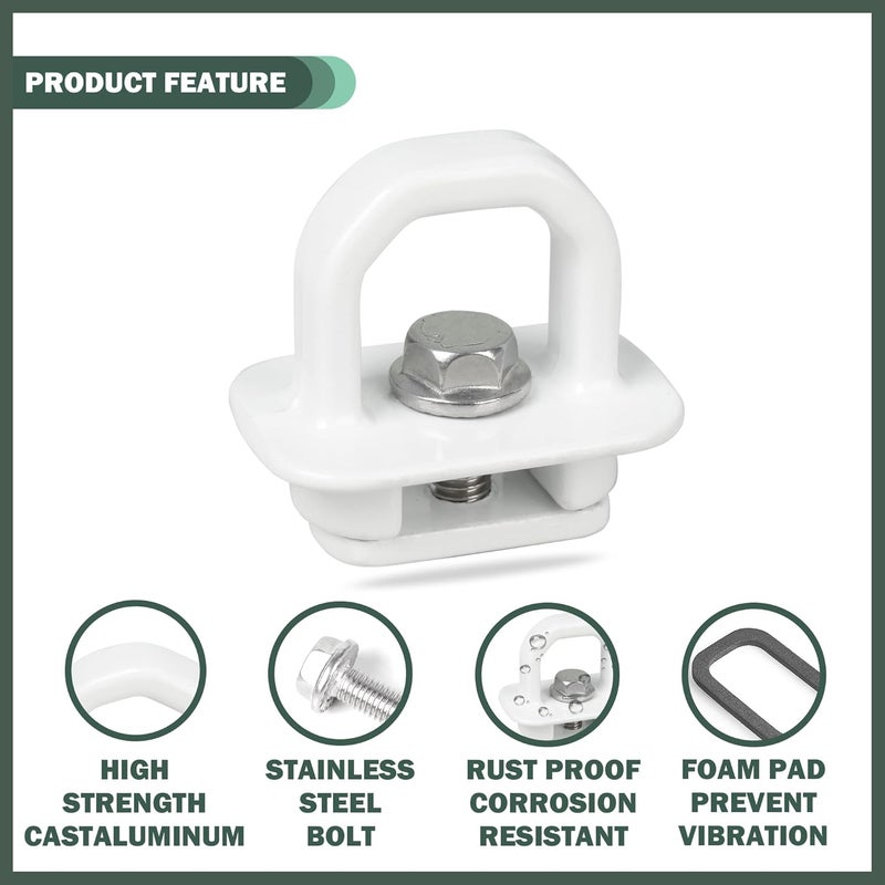 Phamyor Aluminum Tie Down Anchors Truck Bed Side Wall Anchor Compatible with 2007-2023 Chevy Silverado/GMC Sierra, 2015-2023 Chevy Colorado/GMC Canyon, Truck Bed Cargo Hooks, DZ97903, White, 9pcs - Image 2